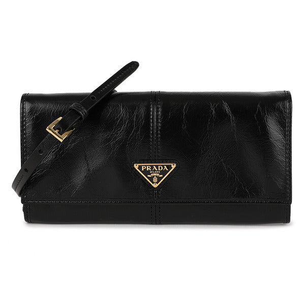 La Prima Prada Shoulder Strap Leather Wallet 1MT036-2CYR-F0002