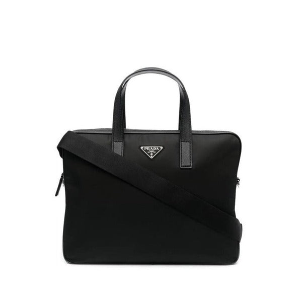 Rafia Prada Leather Briefcase 2VE368 XOM 2DMH F0002