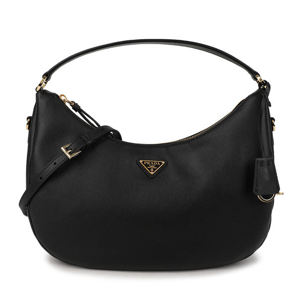 Rafia Prada Triangle Logo Leather Shoulder Bag 1BC273-2CYS-F0002-OOO