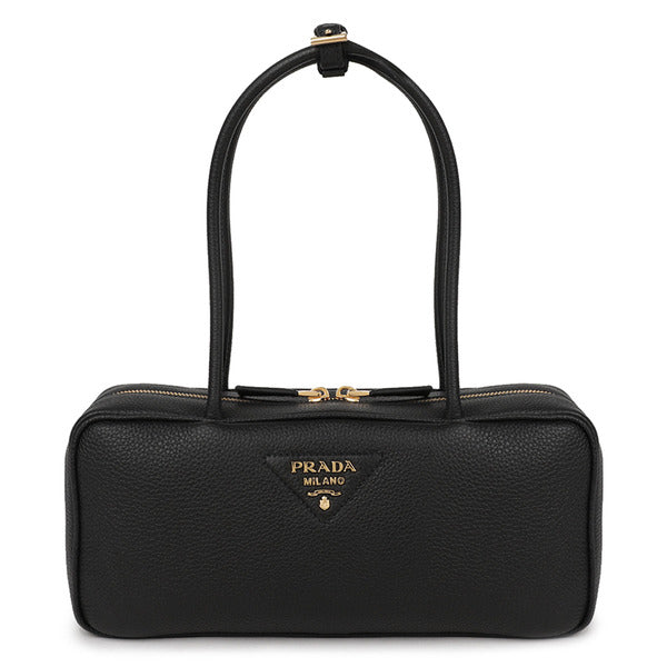 La Prima Prada Vitello Triangular Logo Medium Shoulder Bag 1BB126-2DKV-F0632-ONO