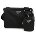 Lafema Prada Linen Saffiano Leather Shoulder Bag 2VH113-2DMH-F0002