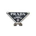 La Prima Prada Triangular Logo Silver Earring 1JO900-2DSP-F0002