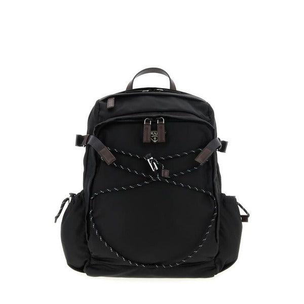 Lafryma Prada Speedlock Linen and Leather Backpack 2VZ122 2DMG V OOO F0002