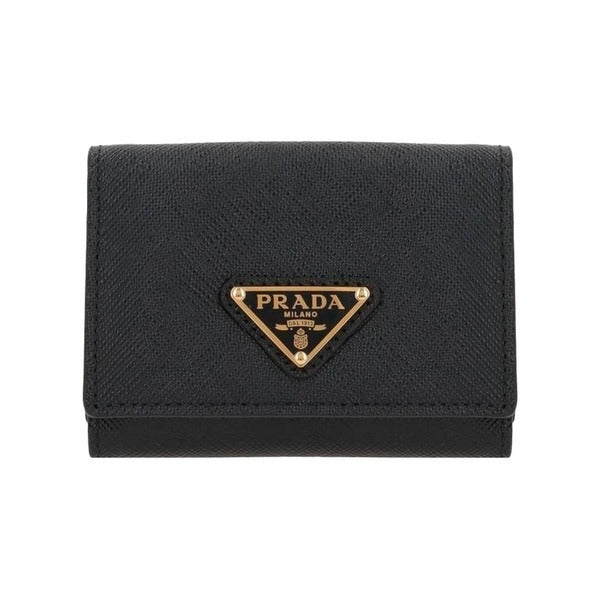 La Prima Prada Saffiano Triangle Logo Card Wallet 1MH042 QHH F0002