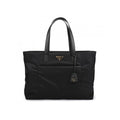 Lafiami Prada large linen and sapiano leather tote bag 1BG527 R064 F0002