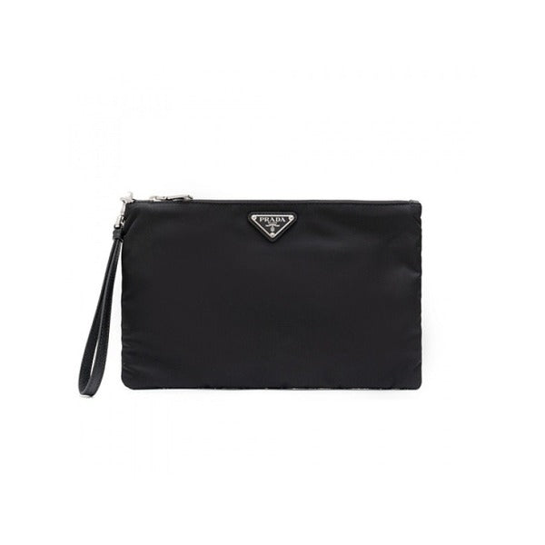 Rafia Prada Triangle Logo Nylon Clutch 2NH006 2DMH F0002