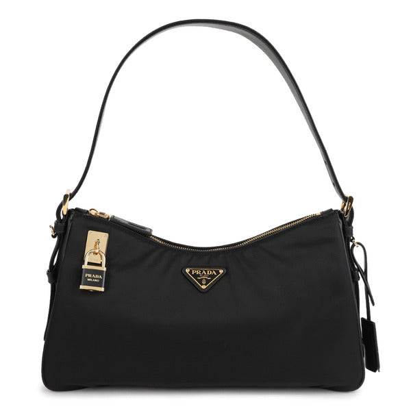 La Prima Prada Emme Large Nylon Leather Shoulder Bag 1BC232-2C8Q-F0002-ODO