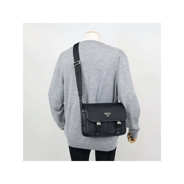 Lafema Prada Linen Calf Leather Shoulder Bag 2VD769 XLO 2DMH F0002