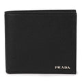 La Prima Prada Silver Logo Vettello Micro Grain Card Holder 2MO100-2CGS-F0002