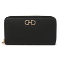 Rafia Ferragamo Giancini Continental Wallet 22-0405-BK NERO 758661