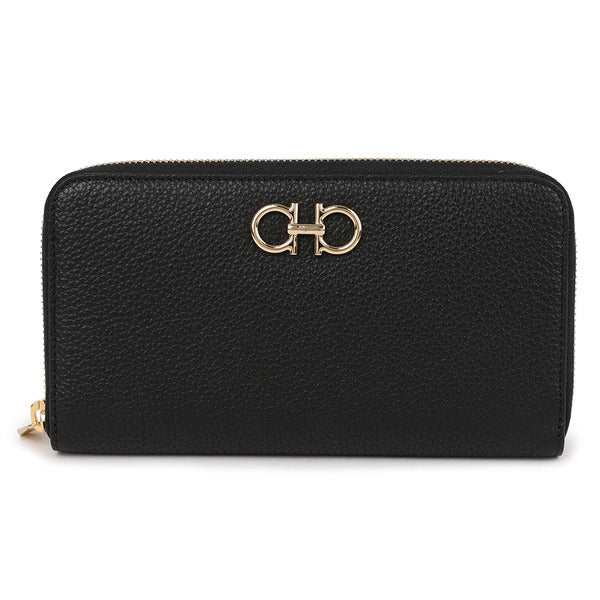 Rafia Ferragamo Giancini Continental Wallet 22-0405-BK NERO 758661