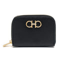 Ferragamo间织尼 zipper around wallet 22-0406-BK NERO 758664