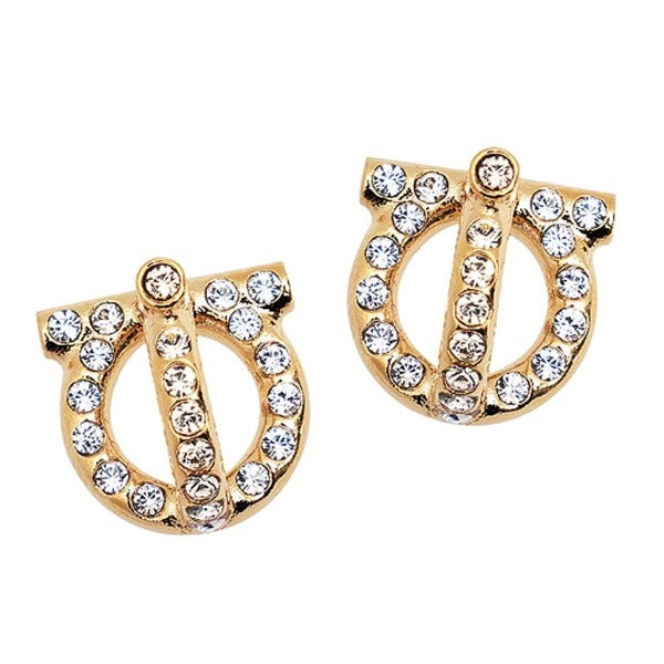FERRAGAMO Crystal Cancchio 3D Earring 76-0417 GOLD 736294