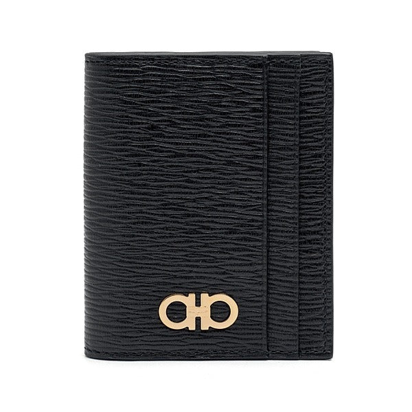 Lavery [FERRAGAMO] Ferragamo Gancini card wallet 66-0371 NERO 741376