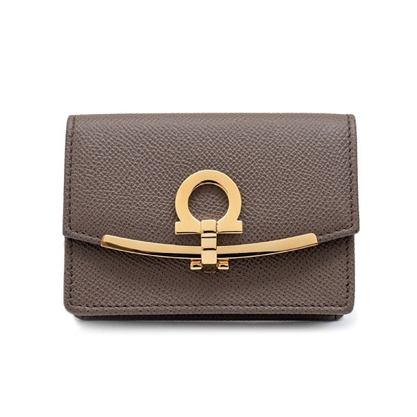 Lafryma [FERRAGAMO] Ferragamo Giacchini Credit Card Case 22-D198 Cumin 714931
