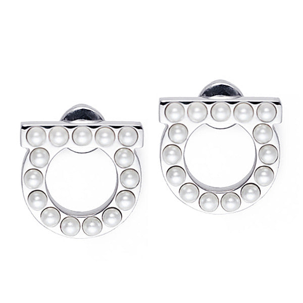 FERRAGAMO 간치니 펄 귀걸이 76-0125 SILVER 696582