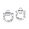 FERRAGAMO 간치니 Crystal Earrings 76-0123 SILVER 696577