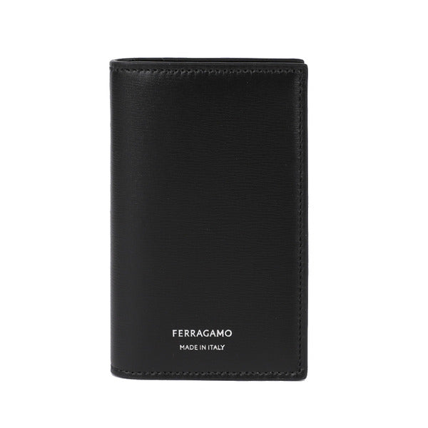 Rafia Ferragamo Credit Card Holder 66-1332 NERO 770104