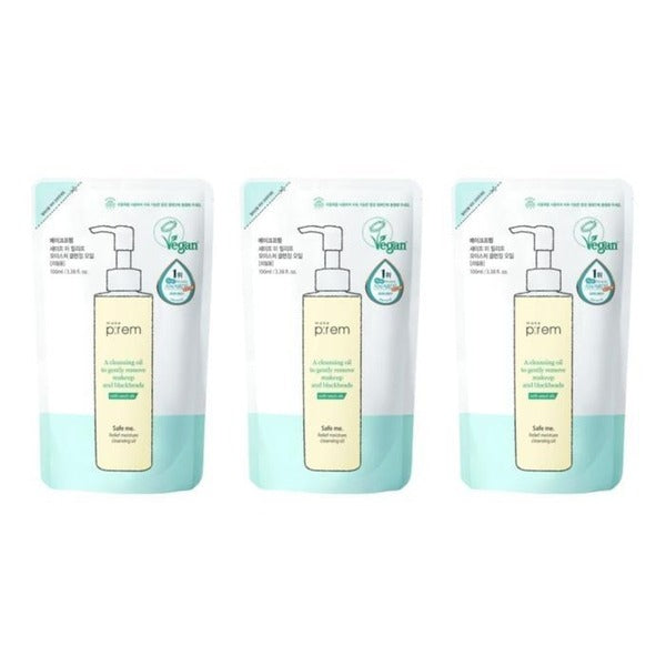 KATYALPHA Shopping Makeup Prem Safe Me Relief Moisture Cleansing Oil Refill Pack 100ml x3