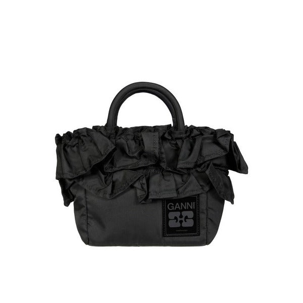 Lafryma Gani Black Mini RUFFLEDETAIL Shopping Bag Laufl Detail A7187 099