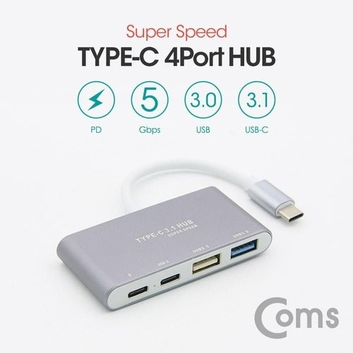 Other COMS TBZ Coms USB 3.1 (Type C) 4-port hub converter Type C x 2 2.0 x 1 3.0 5Gbps ID045735118