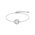 Armani EG3586040 Logo Pendant Silver Bracelet