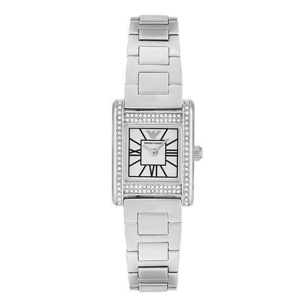 Armani AR11662 (Genni) Jeni mother-of-pearl square women's metal watch