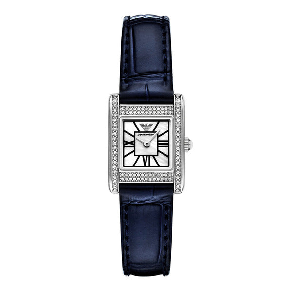 Armani AR11718 (Genni) Jeni Mother-of-Pearl Square Women's Leather Watch