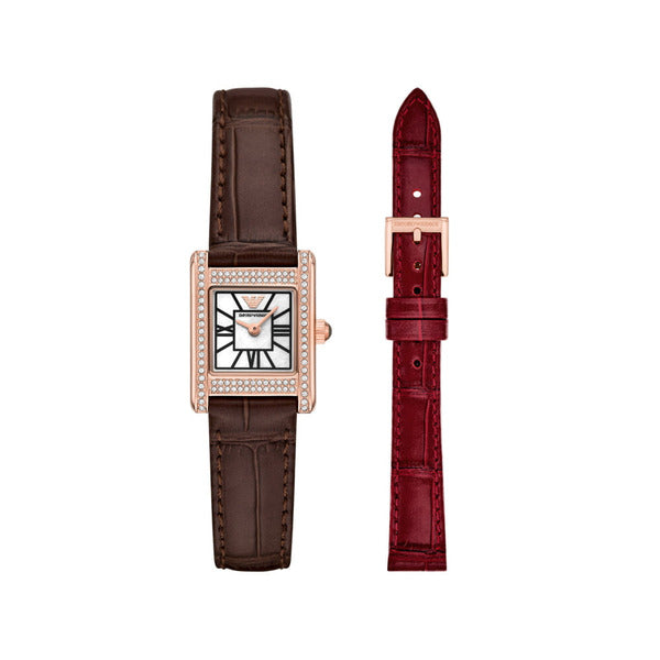 Armani AR80083SET (Genni) Jeni mother-of-pearl square additional strap set women's leather watch