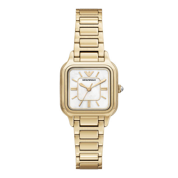 Official Armani AR11744 (Cecilia) Cecilia Mother-of-pearl Square Women's Metal Watch