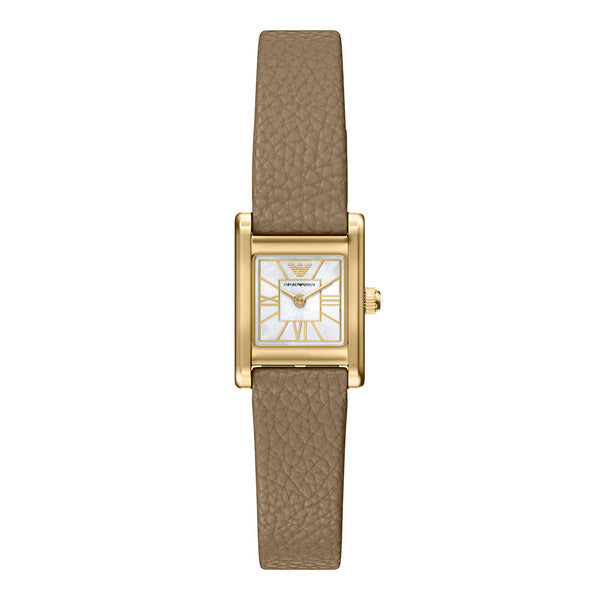 Armani AR11765 mother-of-pearl square women's leather watch