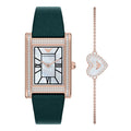 Armani AR80085SET (Genni) Jenni mother-of-pearl square bracelet set women leather watch