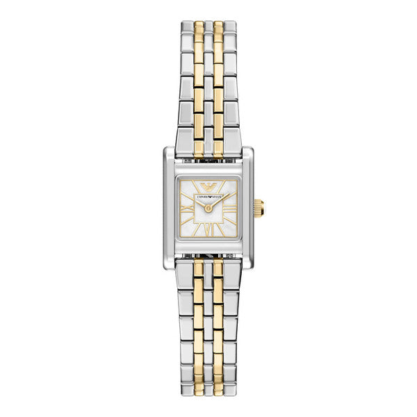 Armani AR11763 mother-of-pearl square women's metal watch