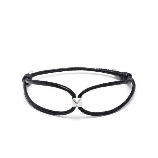 Lafirma Valentino V Logo Leather Bracelet 3Y2J0Q94 KXG HYM