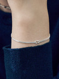 SaintScott Silver 925 Möbius Strip Two Line Bracelet STJ-BA1548WG