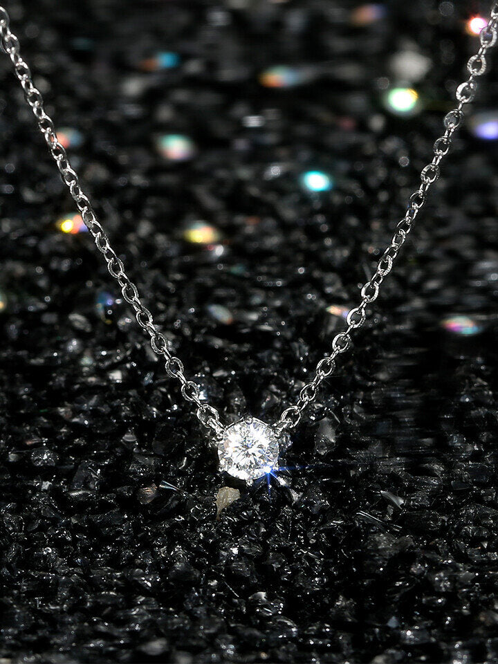 SaintScott Silver 925 Moissanite Noeurre Necklace STJ-NA1700WG
