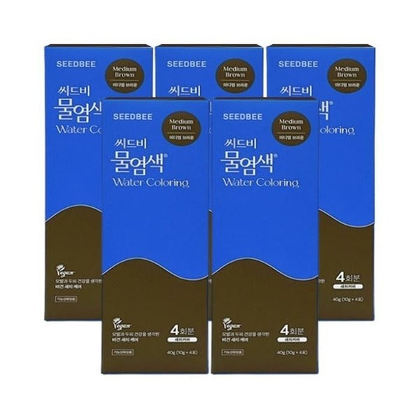 KTR Shopping Seedbee Premium Water Dye Season 2 Gray Cover Hair Dye Medium Brown 20 Applications (To