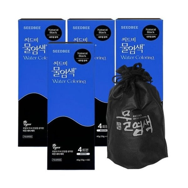 KTR Shopping Seedbe Premium Water Dye Season 2 Gray Cover Hair Dye Natural Black 4 Applications x 4 