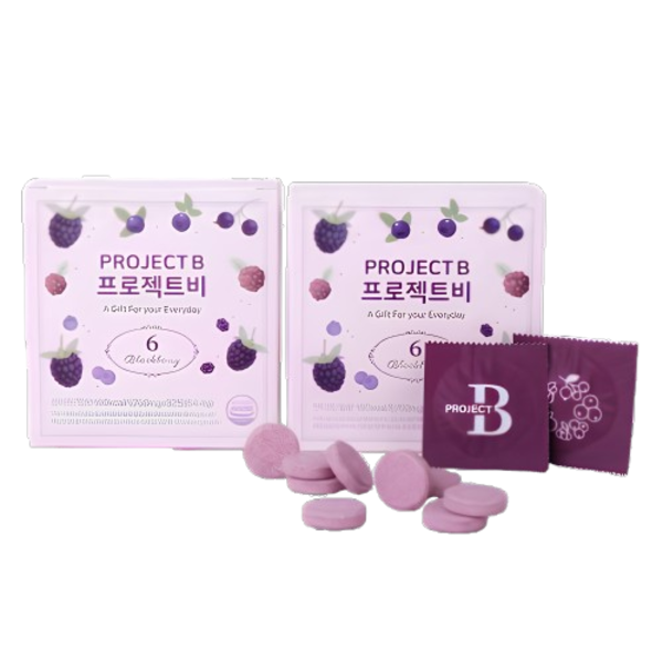 Project B Blackberries 6 Types High Concentration Chewable 2 Boxes (Vitamin C Lactic Acid Bacteria)