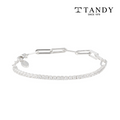 Tandy women's sterling silver 925 clip chain tennis bracelet TDB502