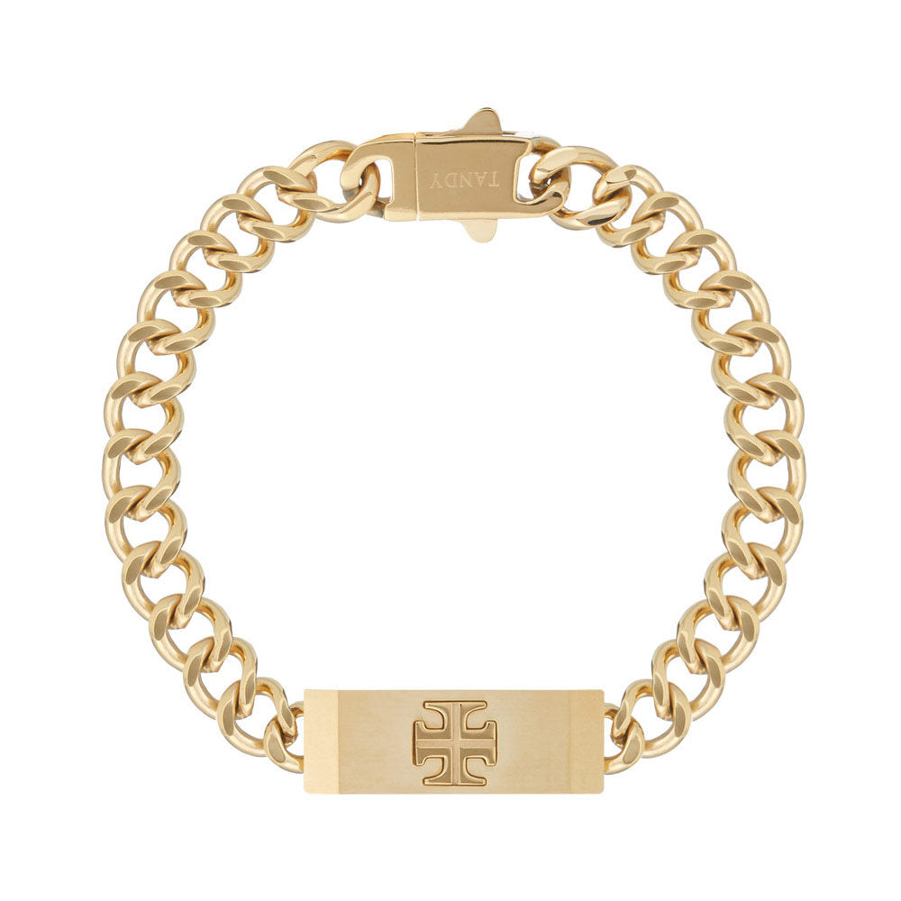 Tandy Signature Pendant Link Chain Bracelet TDB504S Gold