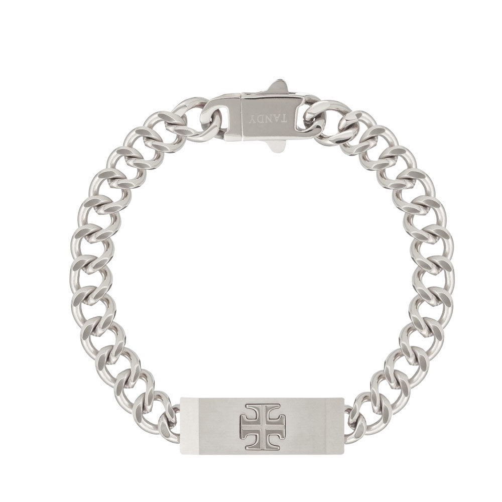 Tandy Signature Pendant Link Chain Bracelet TDB504S Silver