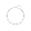 Tandy Women's Margarita Snowflake Cut Silver 925 Two-Strand Bracelet TDB507