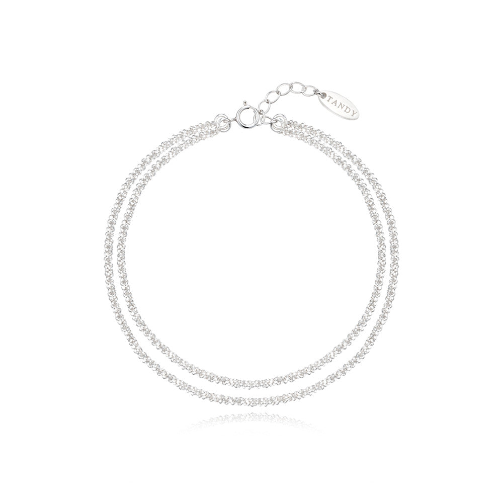 Tandy Women's Margarita Snowflake Cut Silver 925 Two-Strand Bracelet TDB507