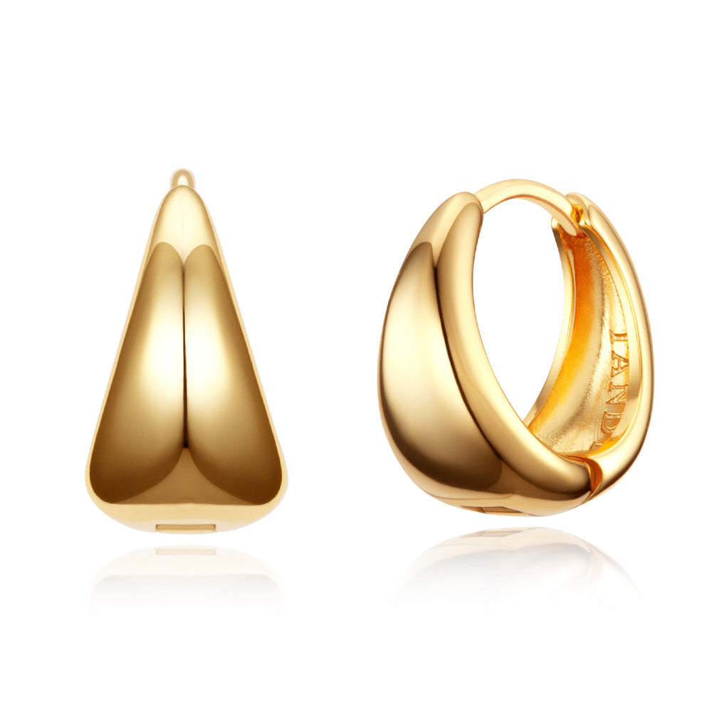 TANDY bold water drop one-touch earphones in 925 silver and gold TDE306