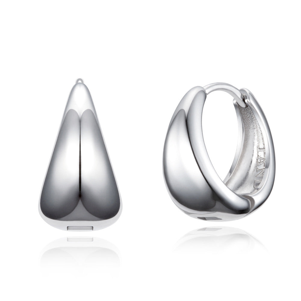 Tandy bold water drop one-touch silver earrings 925 sterling silver TDE306