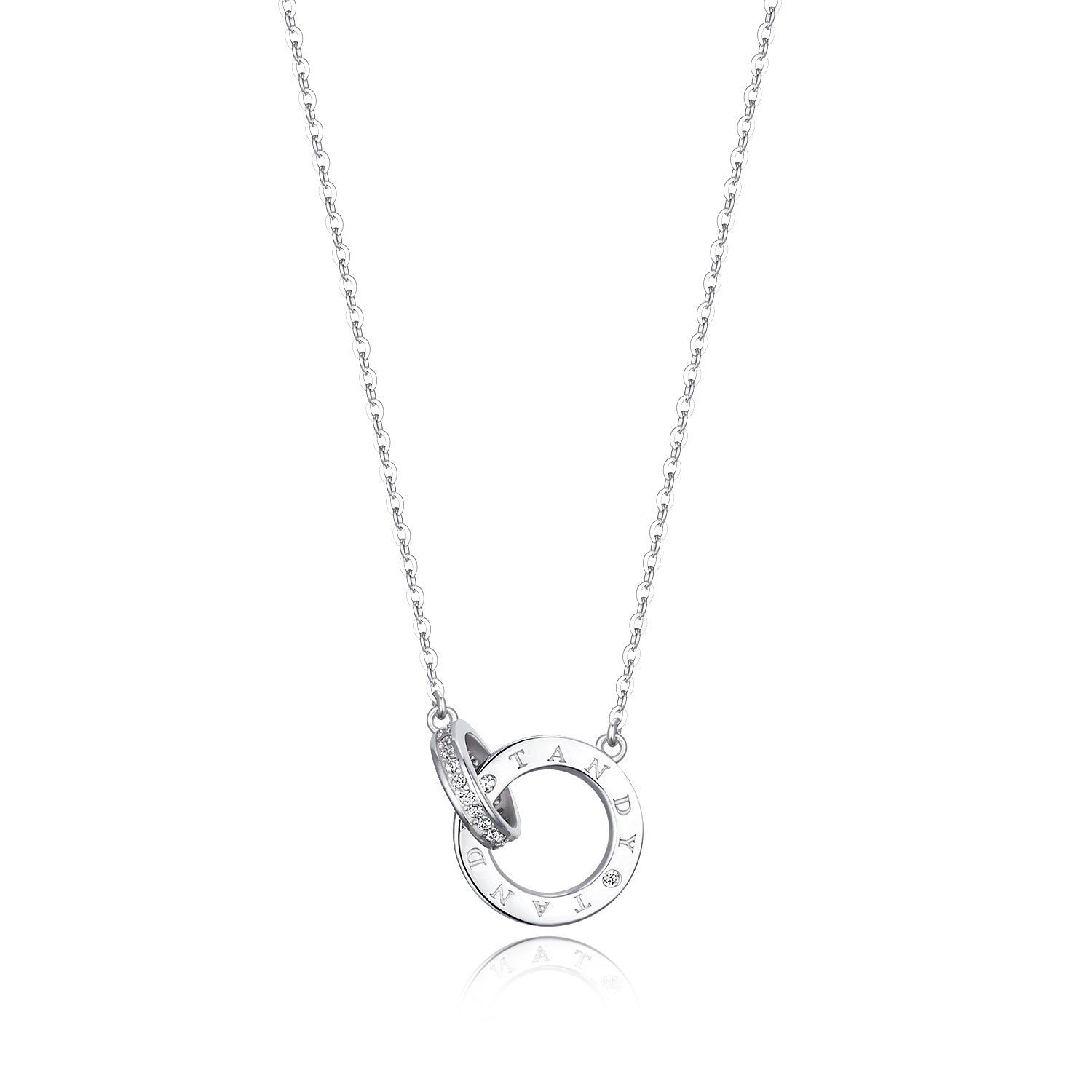 Tandy tarnished silver 925 double pendant necklace TDN612 silver